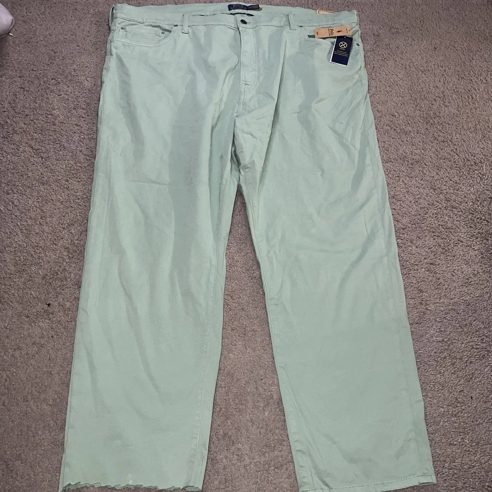 NWT Polo Ralph Lauren Pants Mens 48x30 Green Classic Fit Chino Big & Tall
